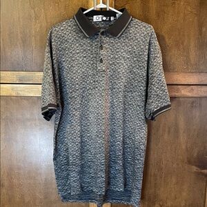 On Tour Men's Black and Gray Golf Shirt